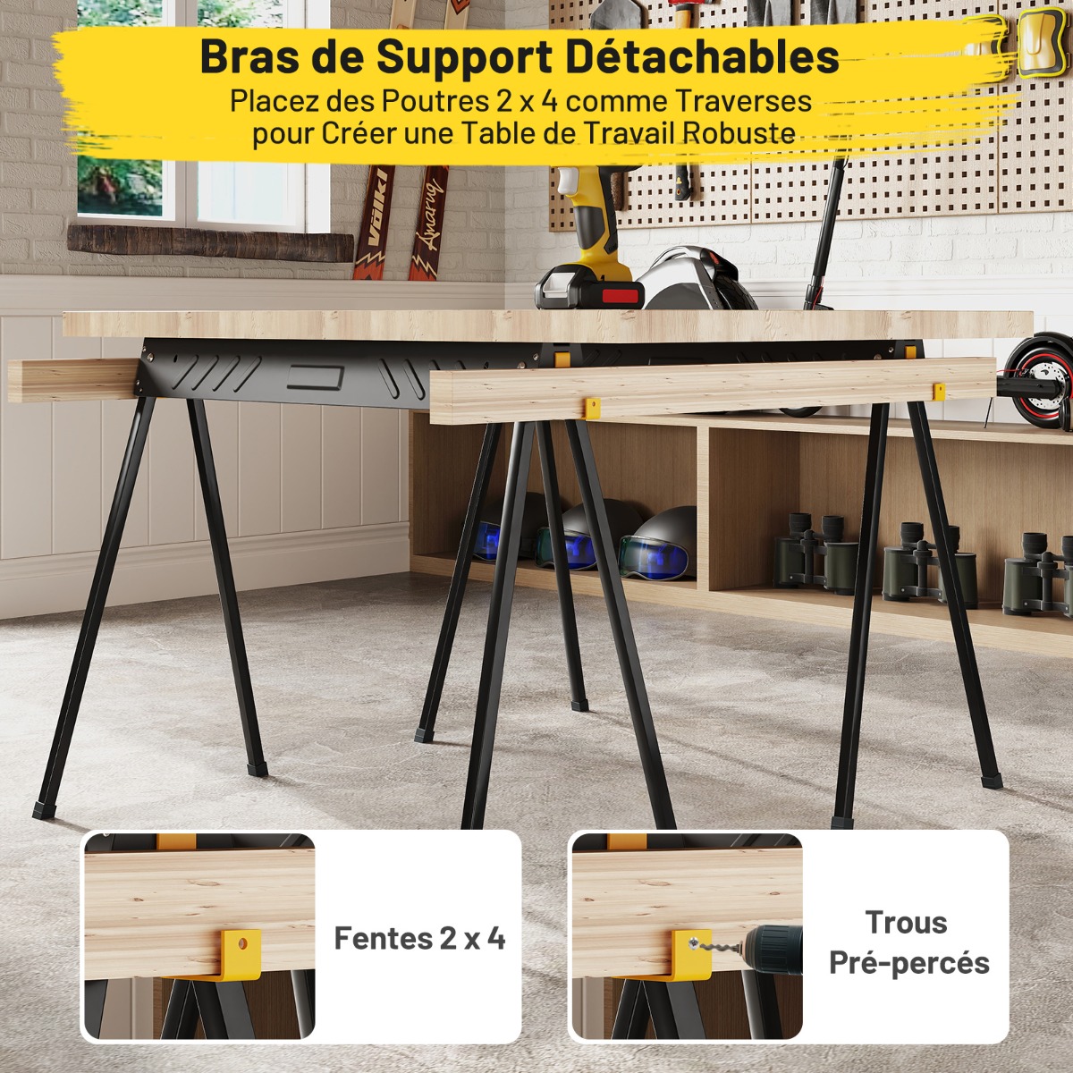 Darbo atramos 94 x 47 x 74 cm 2 vnt. 3