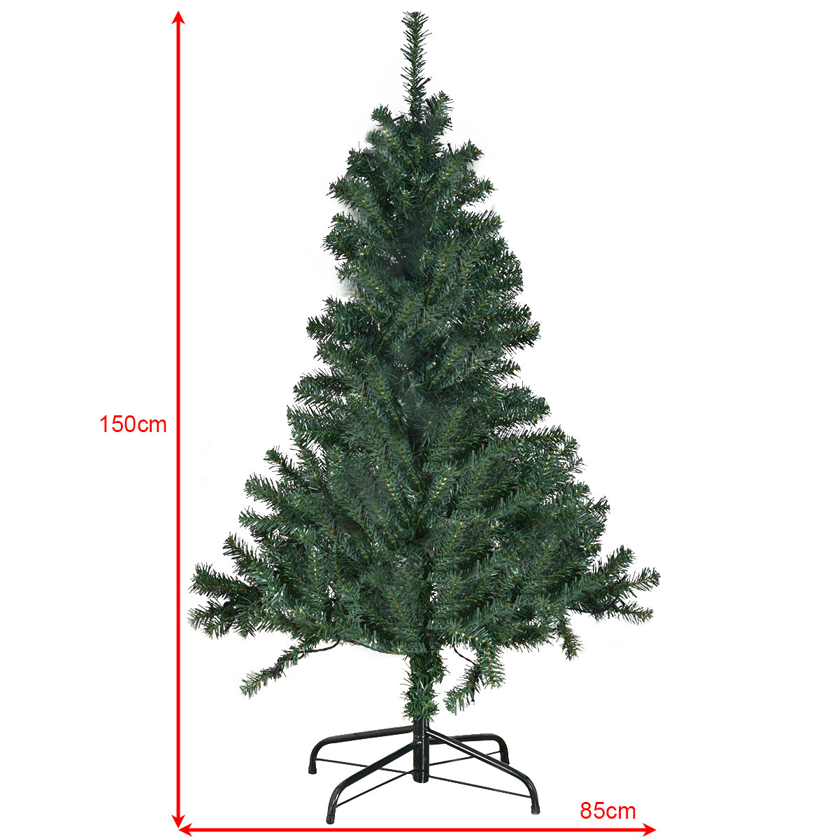 Dirbtinė kalėdinė eglutė su 150 spalvotų ir šiltai baltų LED lempučių, 150 cm, Ø 40 cm 3