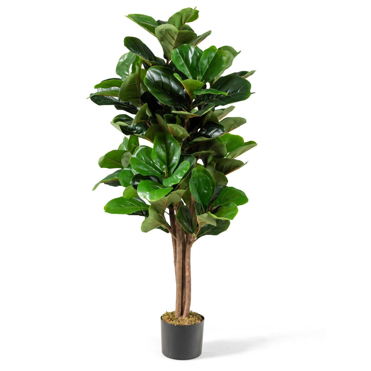 Dirbtinis smuiklapis fikusas, 118 lapų, žalias, 121,9 cm