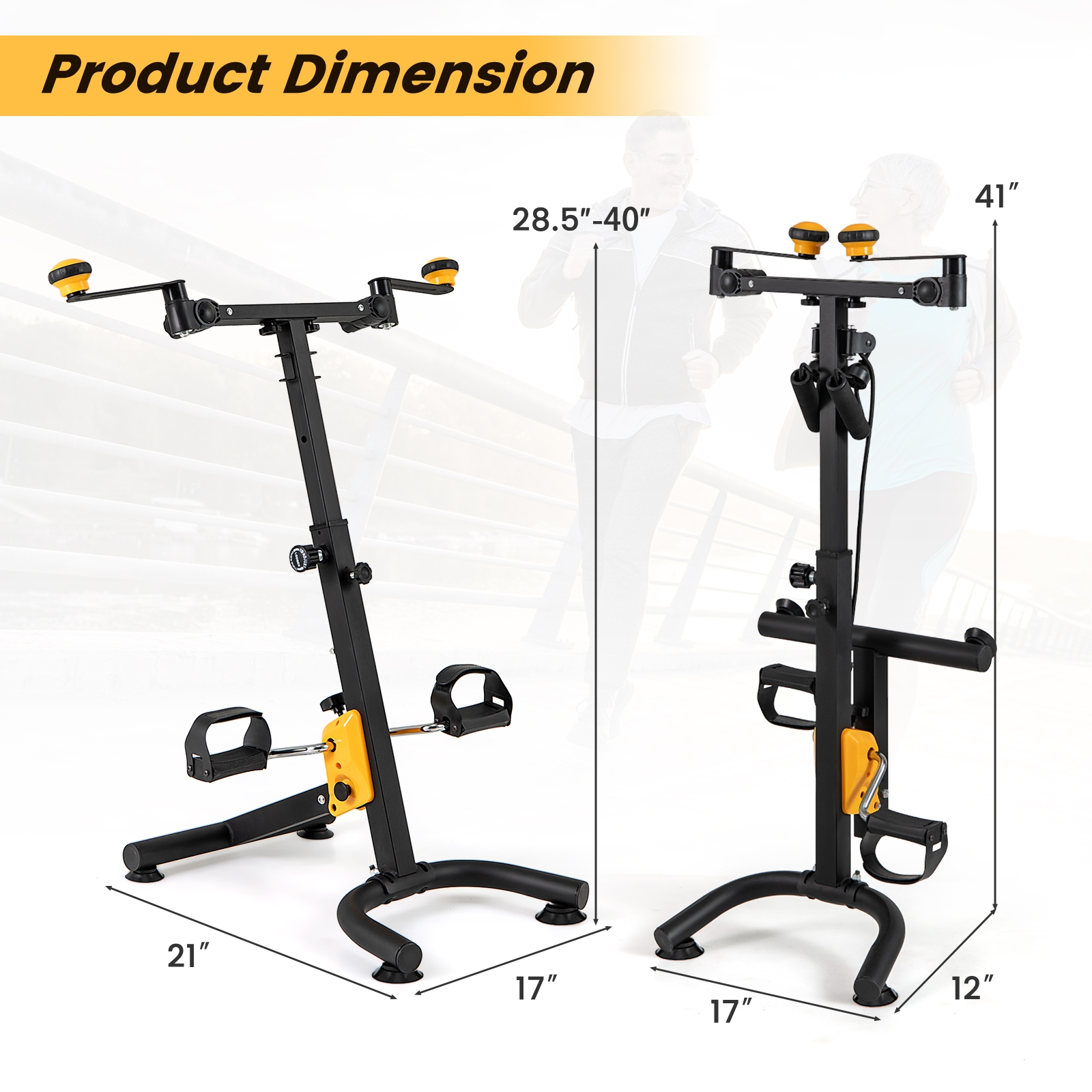 Pedalinis treniruoklis juodas–geltonas 2