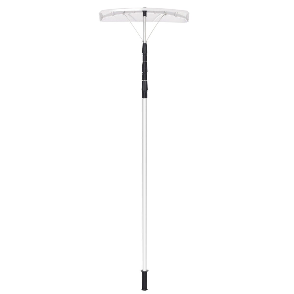 Teleskopiska jumta sniega lāpsta ar alumīnija malu, sudraba–melna krāsa, 63 × 15 cm, 193–640 cm 3