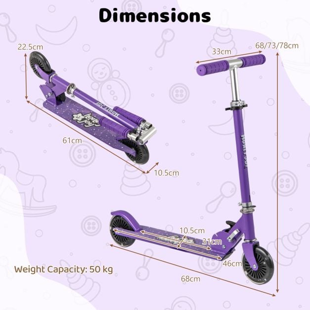 Vaikų paspirtukas violetinis 3