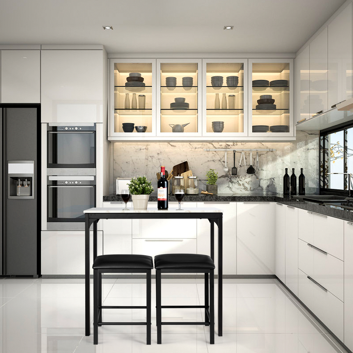 Stalo komplektas 90 x 60 x 82 cm 3 vnt. 3