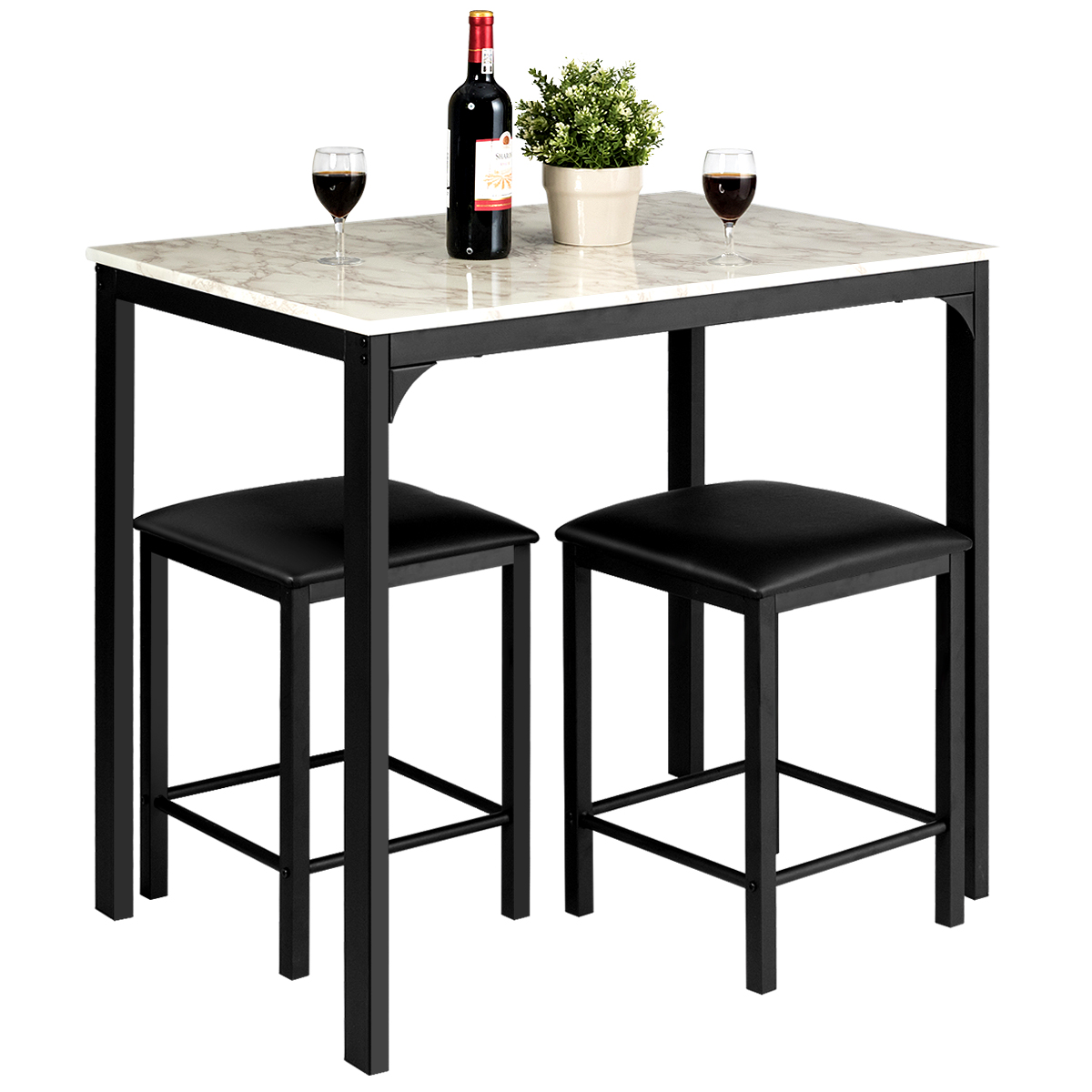 Stalo komplektas 90 x 60 x 82 cm 3 vnt.