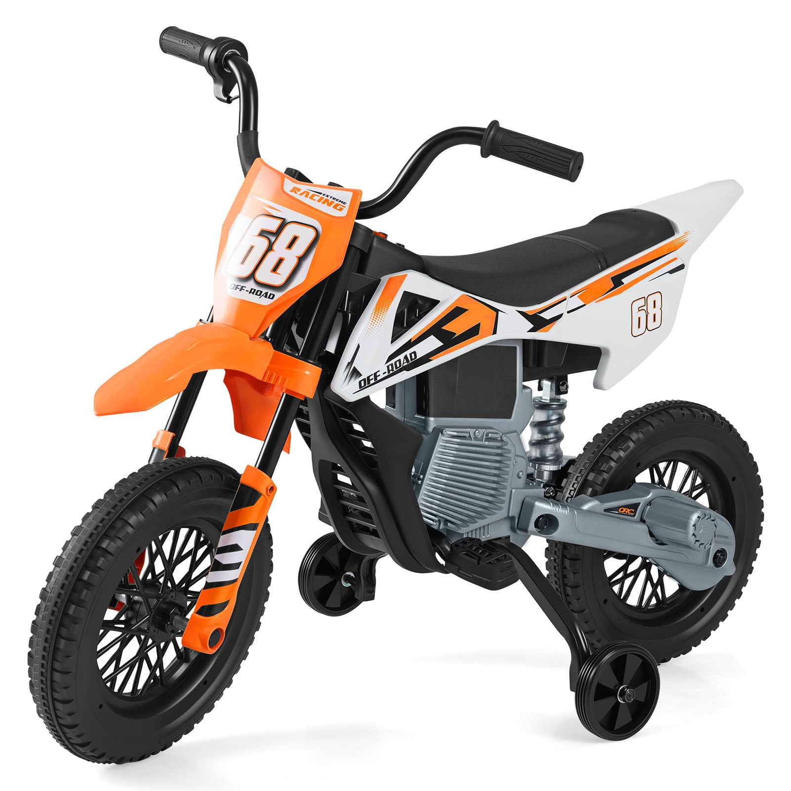 Vaikiškas elektrinis motociklas oranžinis