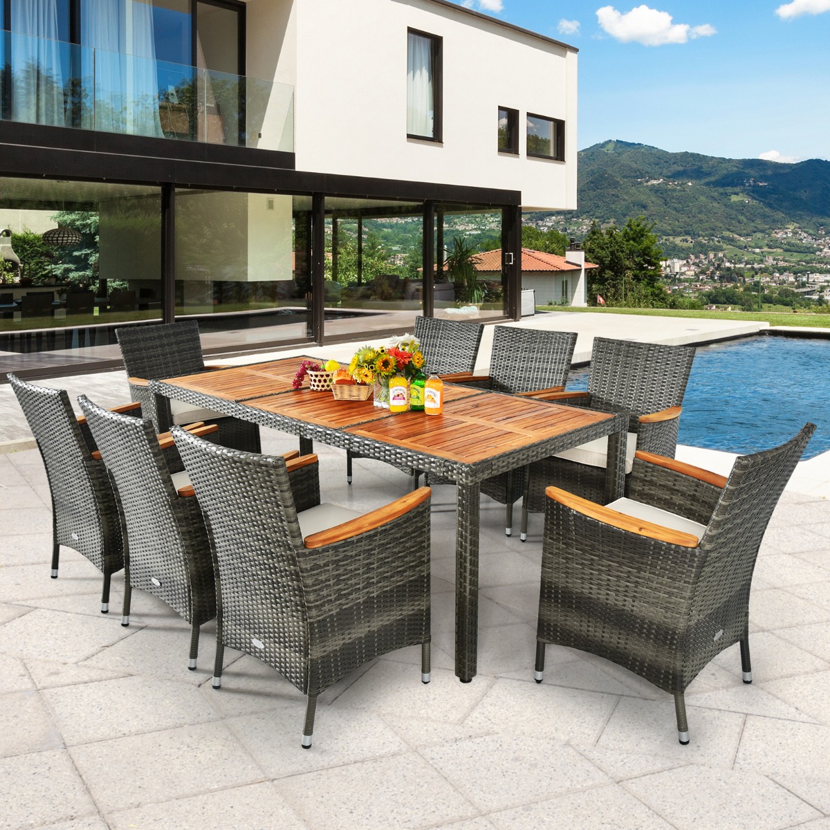 Valgomojo komplektas 190 x 90 x 74 cm 9 vnt. 2