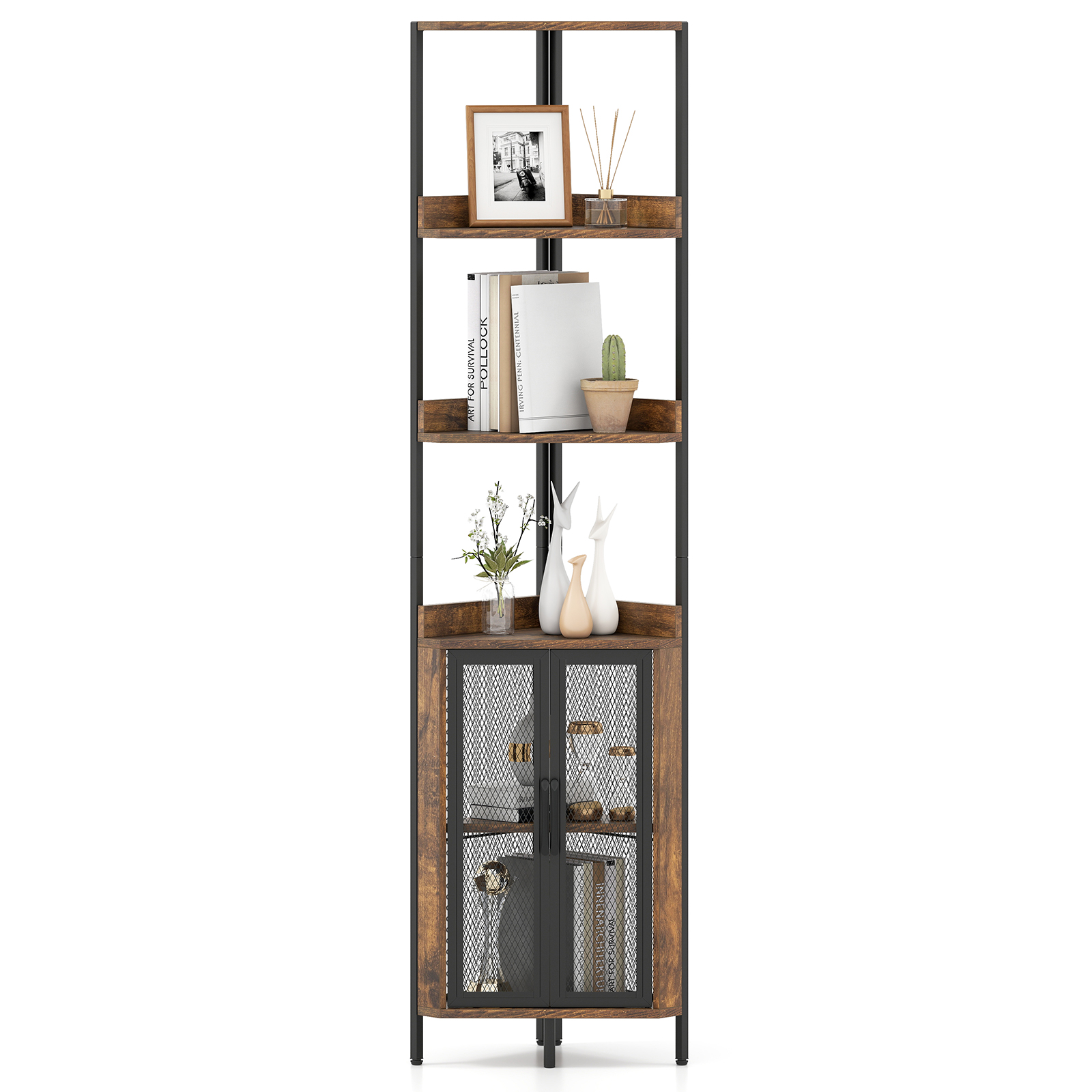 6 pakopų kampinė lentyna 170 cm 3
