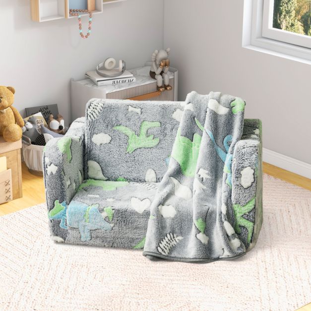 Sofa vaikams Pilka/Rožinė 2