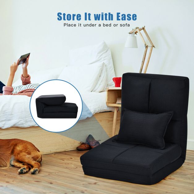 Sulankstoma sofa-lova juoda 2