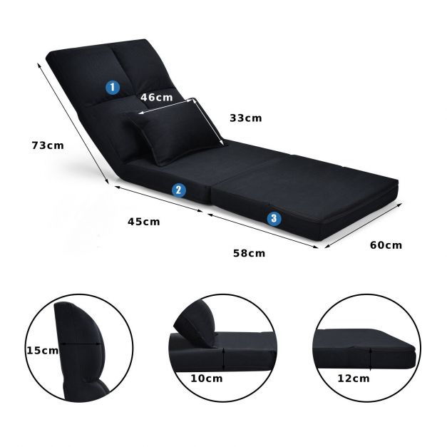Sulankstoma sofa-lova juoda 3