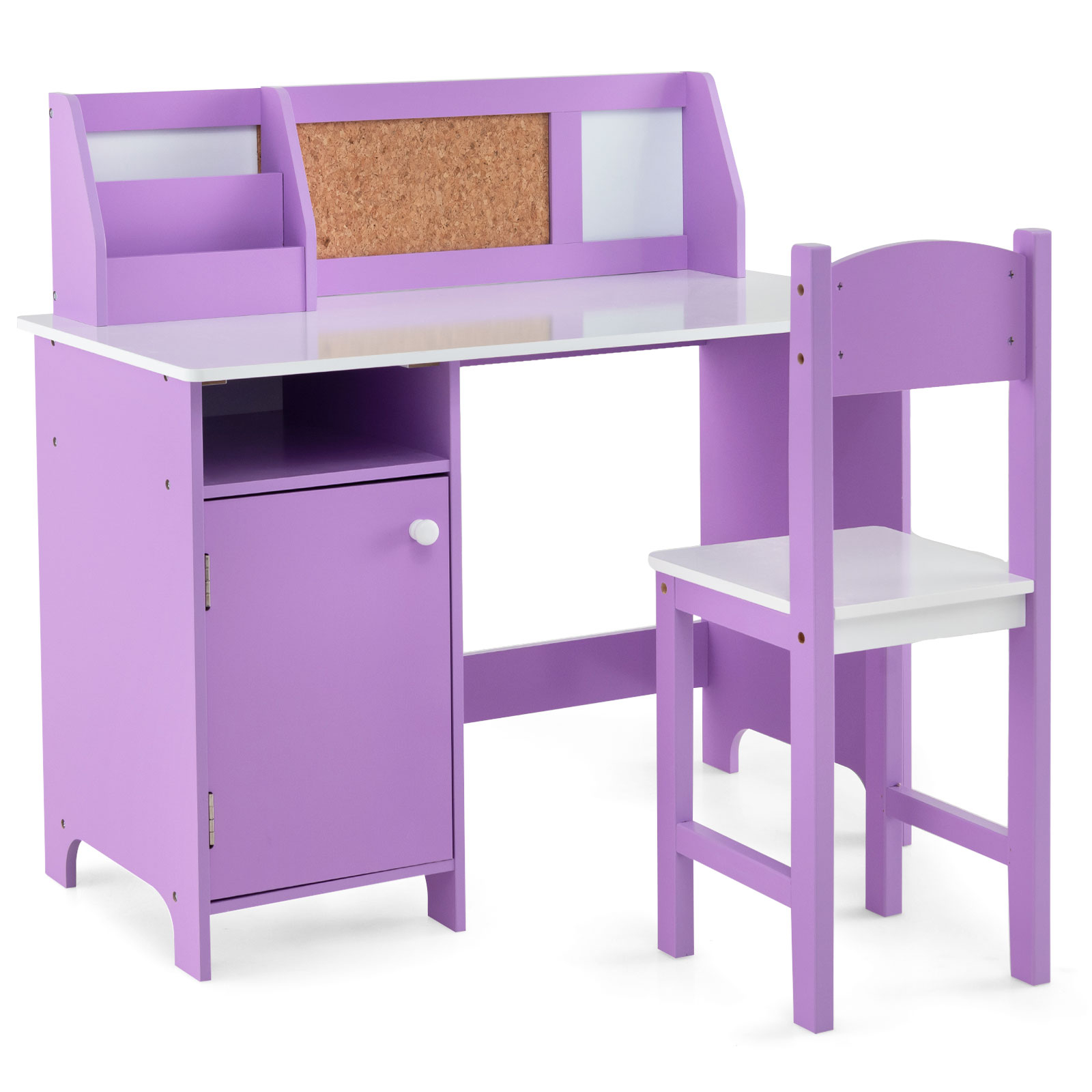 Vaikų stalas ir kėdė violetinė/balta