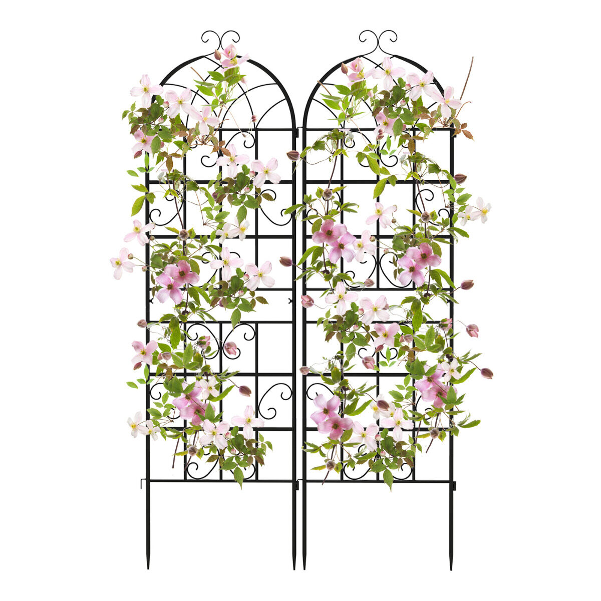 Sodo grotelės iš cinkuoto metalo, juodos, 180 × 50 cm, 2 vnt. 3