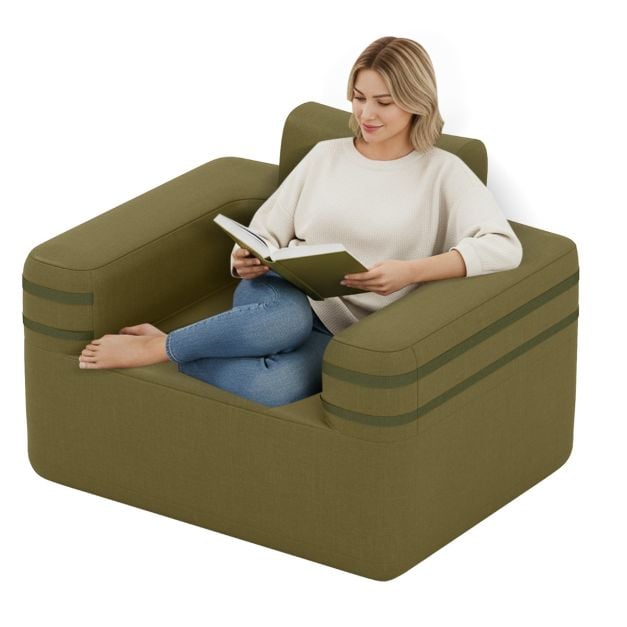 Pripučiama sofa tamsiai žalia