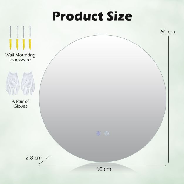 Veidrodis Ø60 cm 3