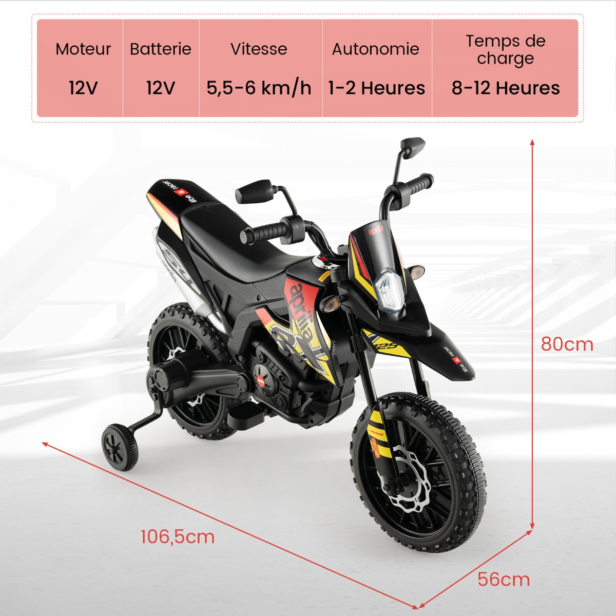 Vaikiškas elektrinis motociklas juodas 2