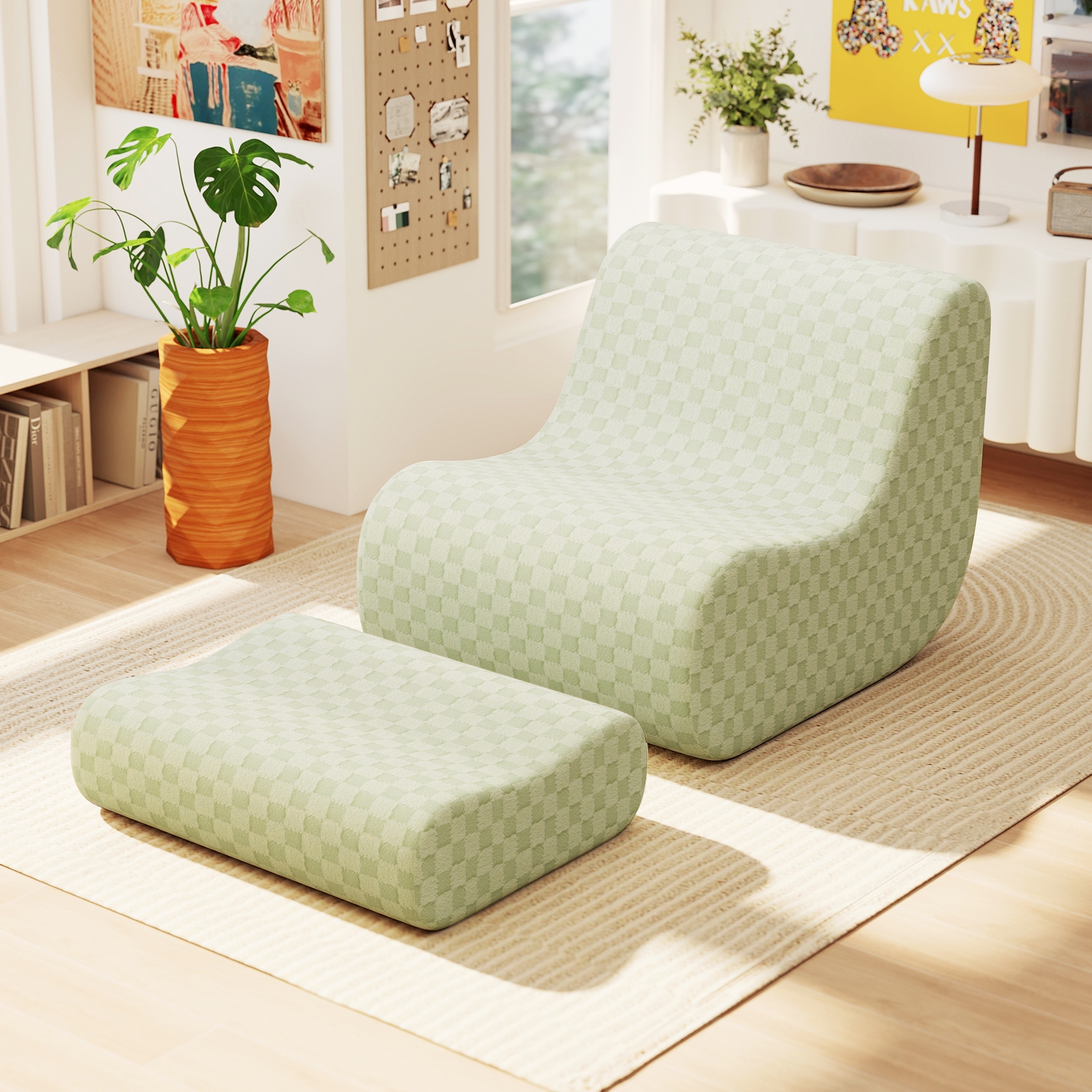 Fotelis su pufu 96 x 77 x 72 cm 2