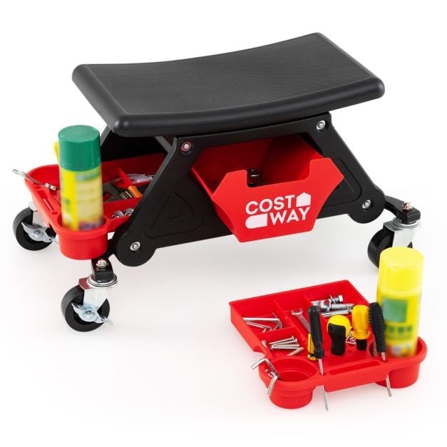 Mechaniko taburetė juoda ir raudona 3
