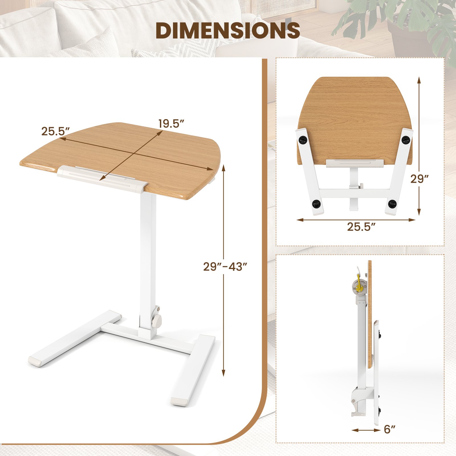 Stalas 65 x 49 x 74–109 cm 3