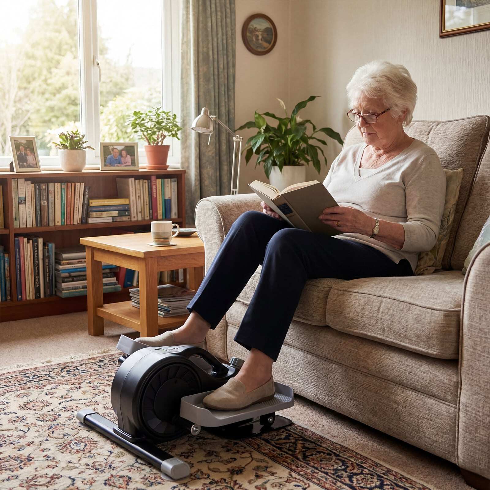 Mini elipsinis treniruoklis su magnetiniu pasipriešinimu ir abipuse eiga, juodas, 49 x 50 x 24 cm 2