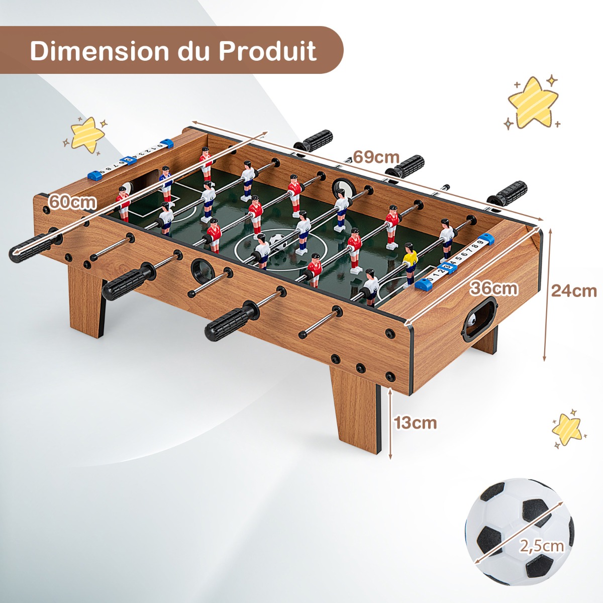 Stalo futbolas 69 x 36 x 24 cm