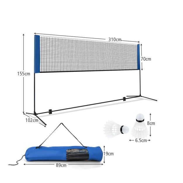 Badmintono tinklas mėlynas 3