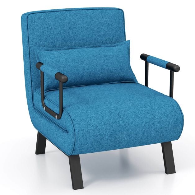Sulankstoma sofa-lova mėlyna