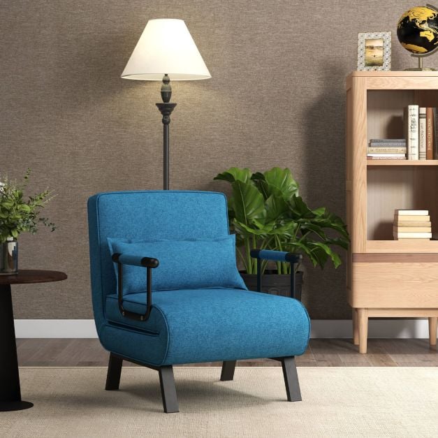 Sulankstoma sofa-lova mėlyna