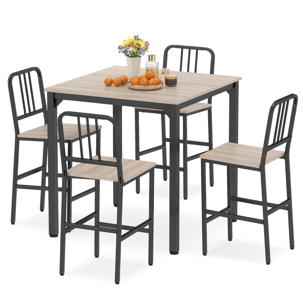 Baro stalo komplektas 90 x 90 x 91.5 cm 5 vnt.