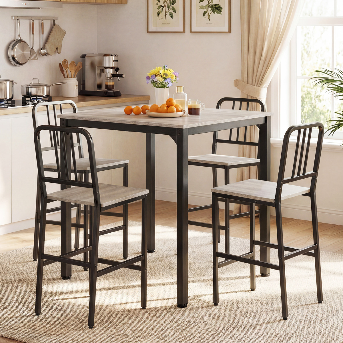 Baro stalo komplektas 90 x 90 x 91.5 cm 5 vnt. 2