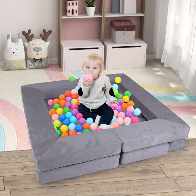 Vaikų žaidimų sofa Pilka 9 vnt. 2