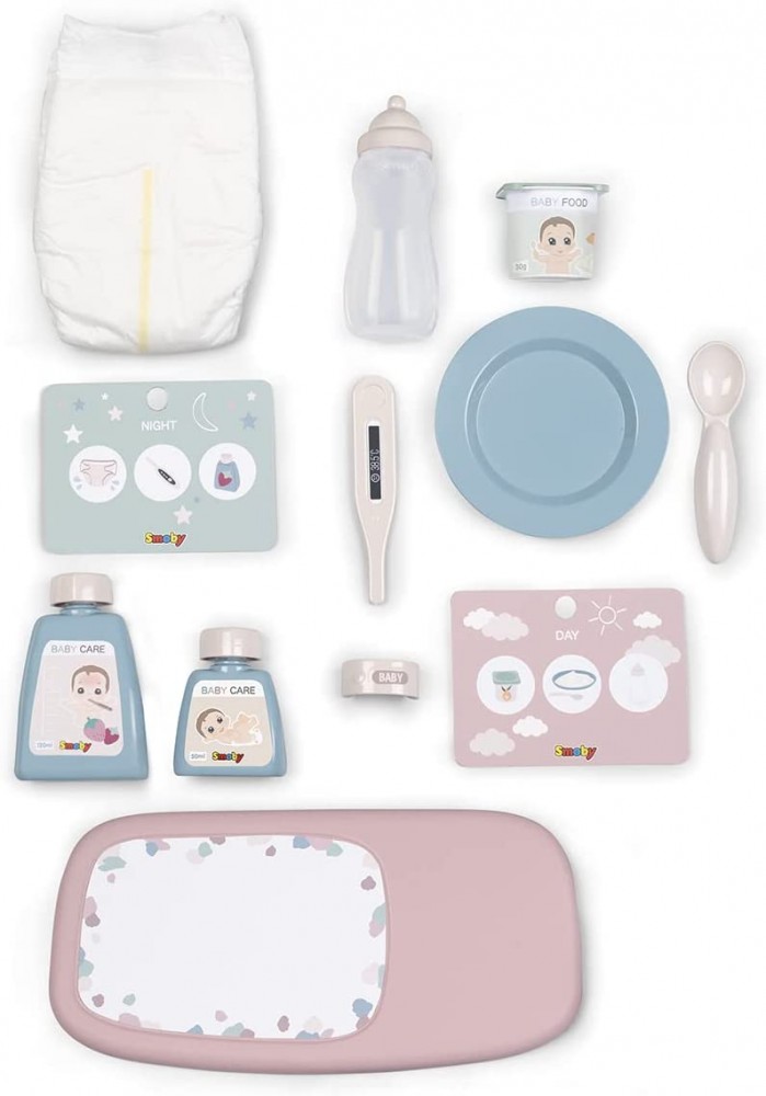 Auklės lagamino priedai lėlei baby nurse smoby