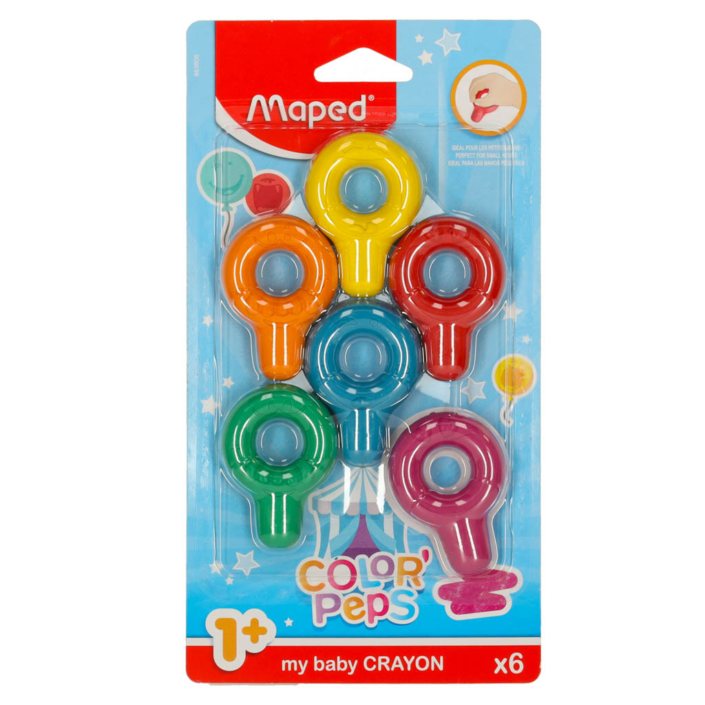 Kūdikių colorpeps apvalios plastikinės kreidelės 6vnt.