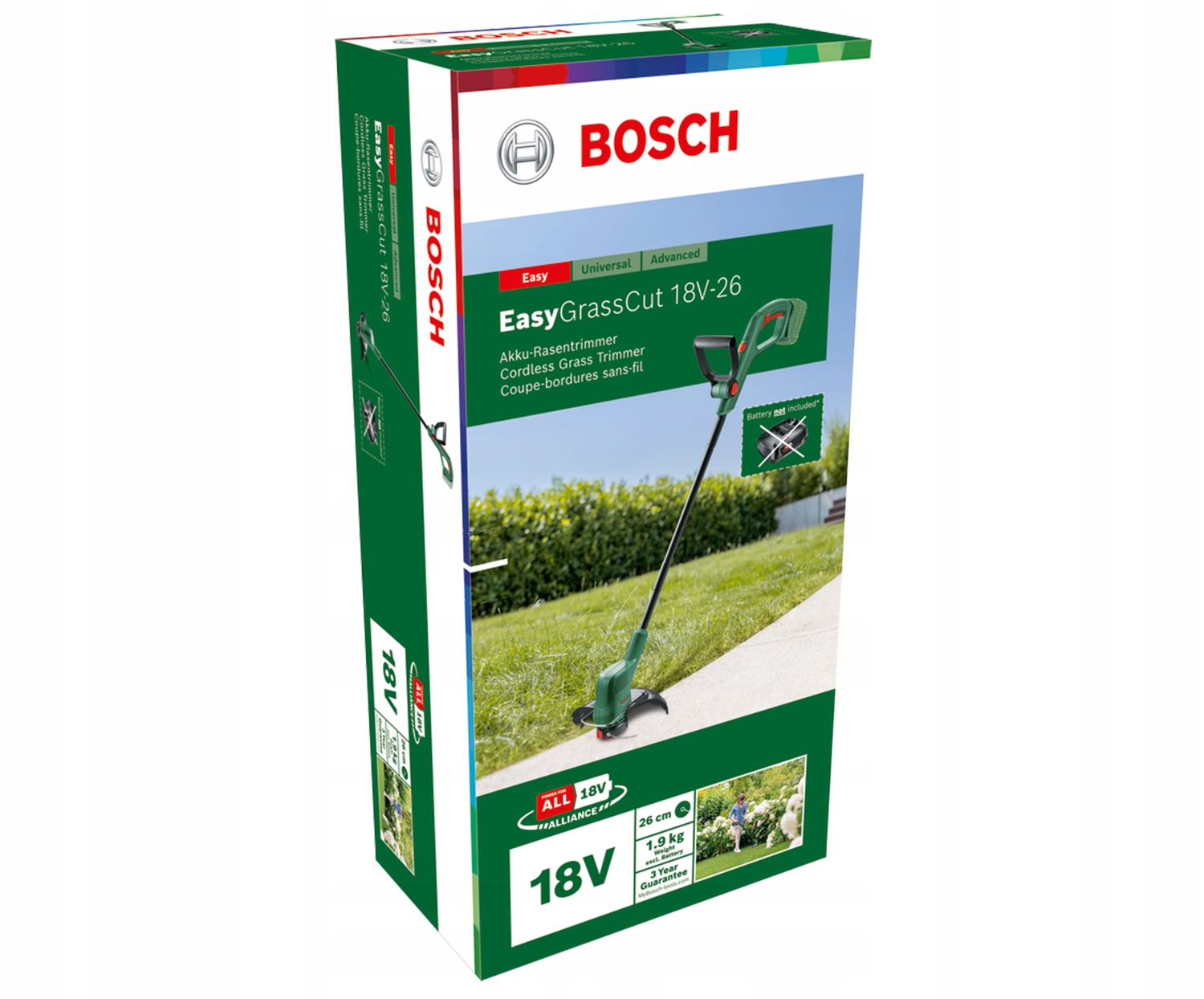Akumuliatorinis trimeris Bosch Easy GrassCut 18V, be akumuliatoriaus