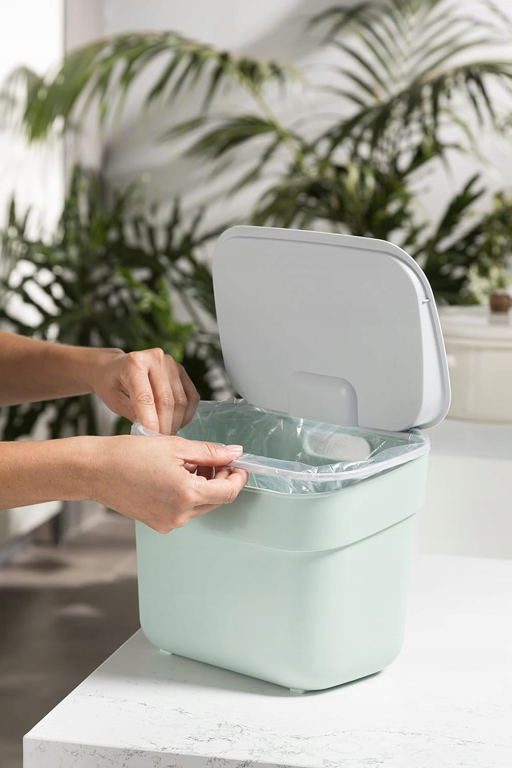 Atliekų konteineris, 5L žalias/šviesiai pilkas