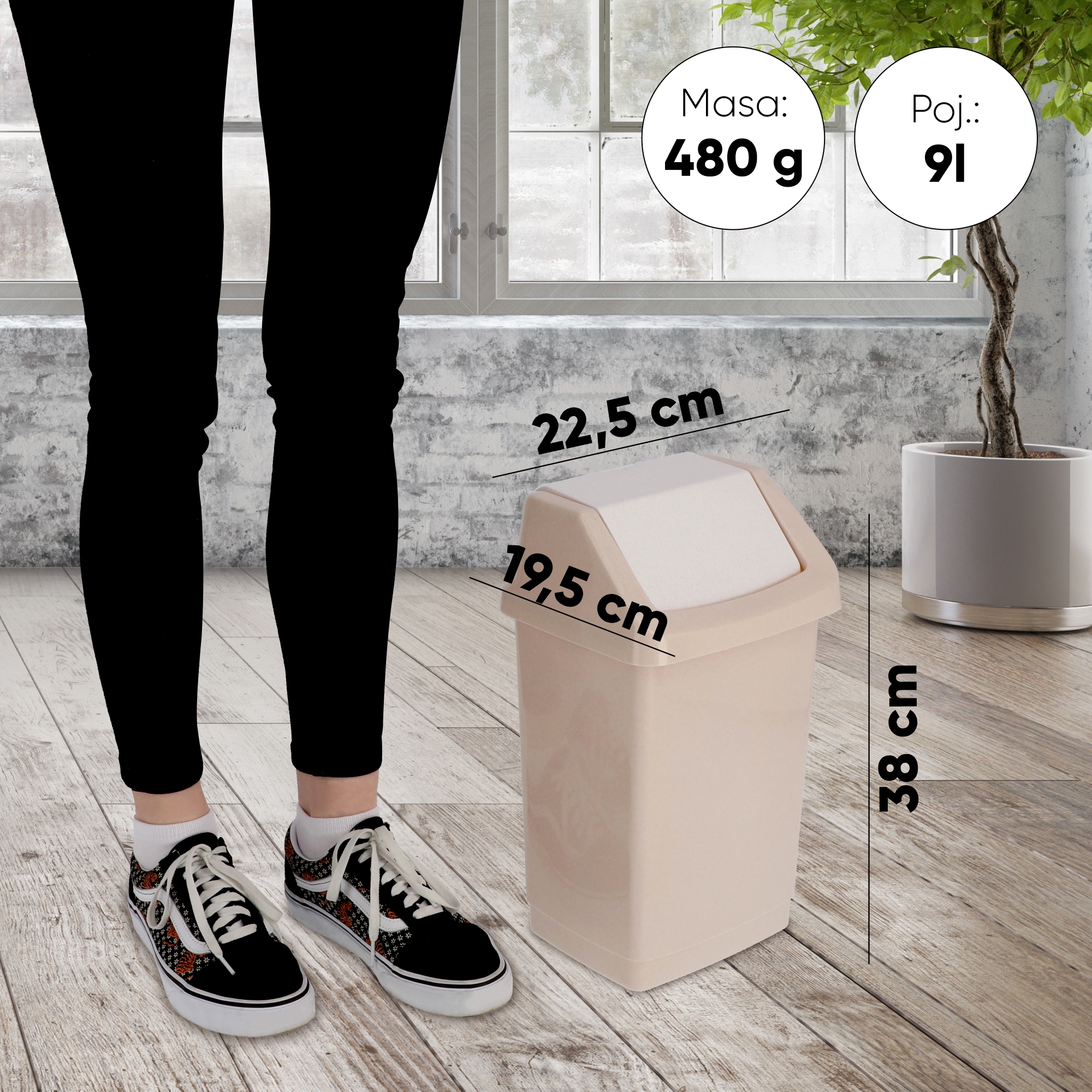 Click-it šiukšliadėžė, 9 l