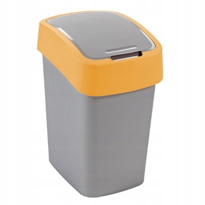 Curver šiukšlių dėžė Flip Bin, 10 l, pilka/oranžinė