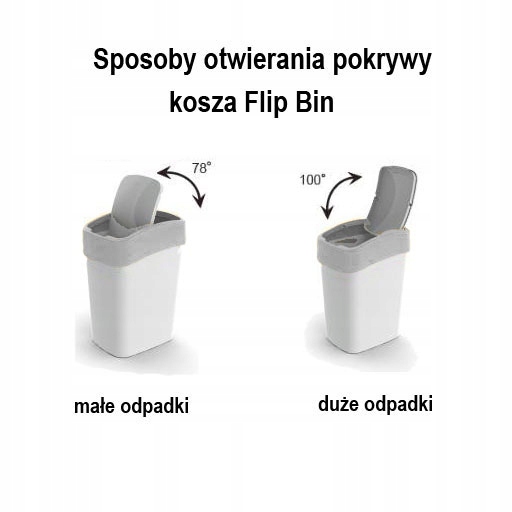 Curver šiukšlių dėžė Flip Bin, 10 l, pilka/oranžinė