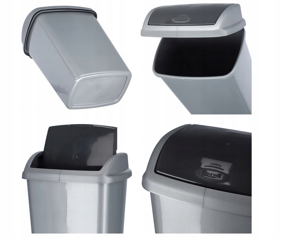 Dominik šiukšliadėžė, sidabrinės spalvos, 10 l