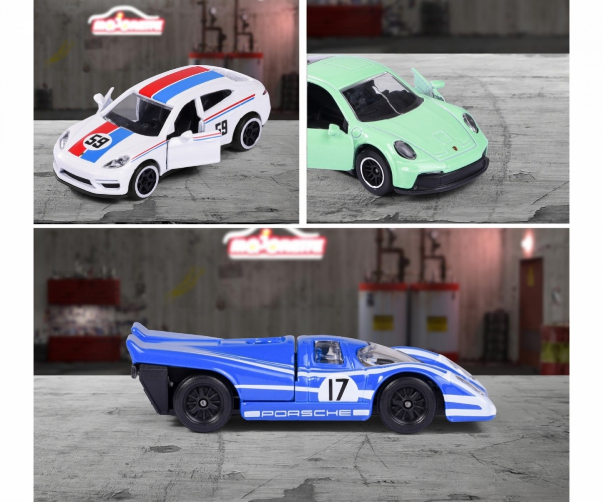 Žaislinių mašinėlių rinkinys majorette porsche premium cars
