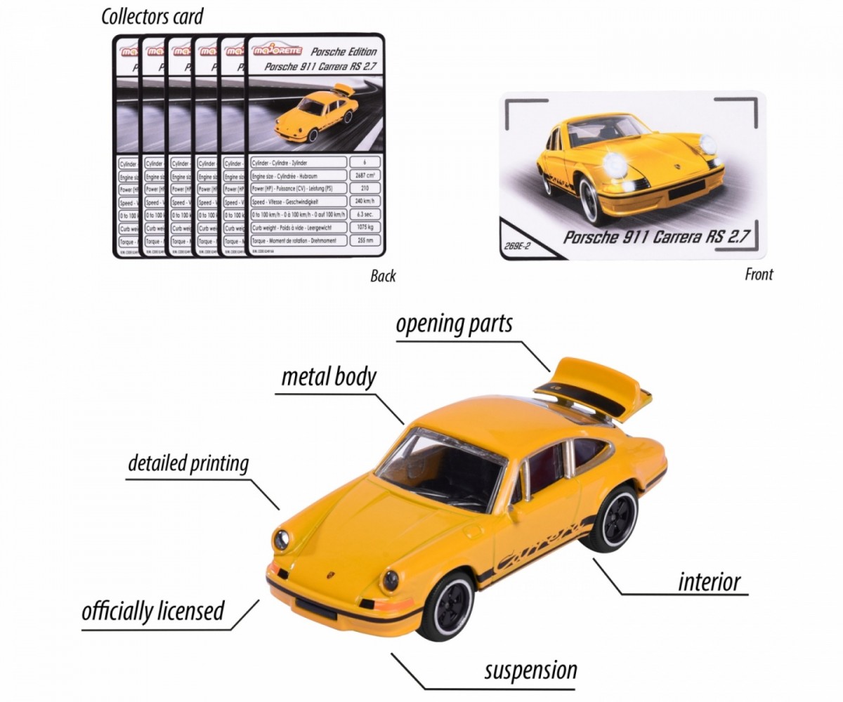 Žaislinių mašinėlių rinkinys majorette porsche premium cars