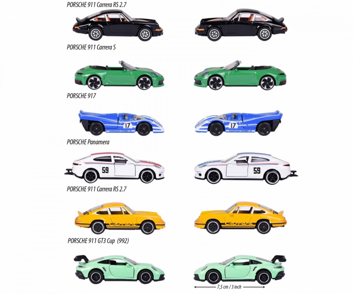 Žaislinių mašinėlių rinkinys majorette porsche premium cars