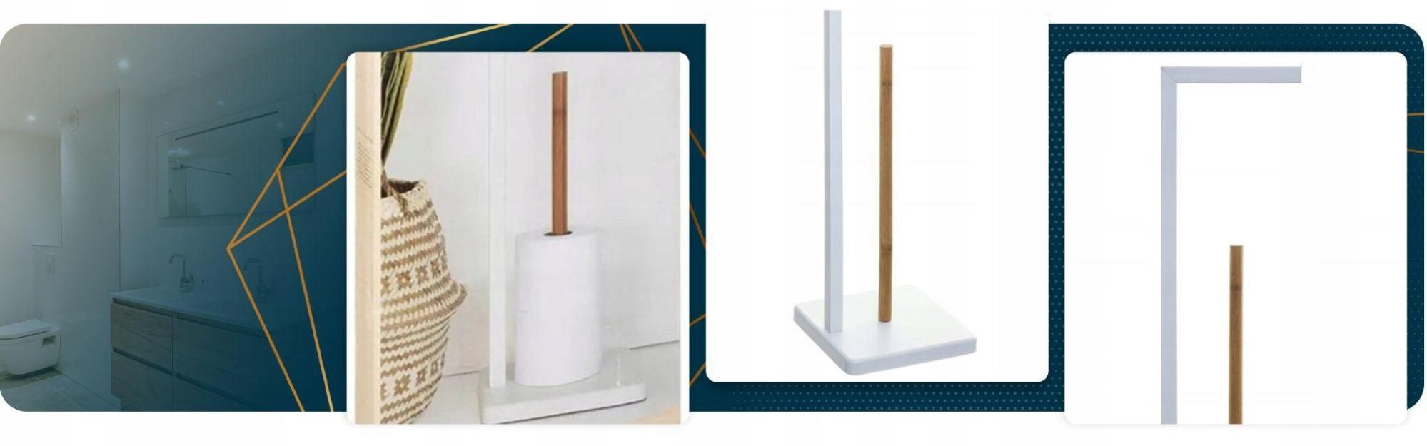 Pastatomas tualetinio popieriaus laikiklis Natureo White 64.5cm