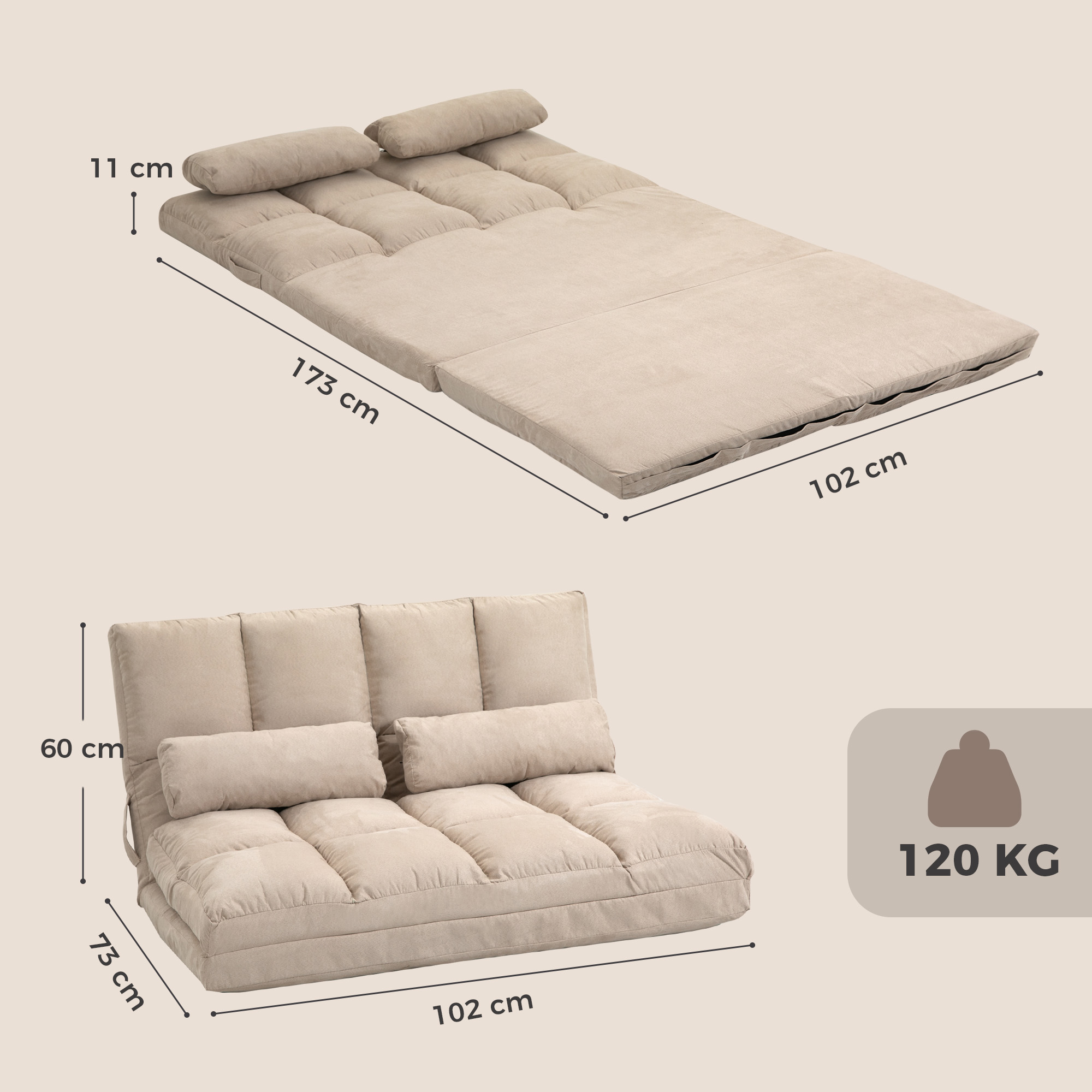 Grindinis fotelis 102 x 73 x 60 cm 2