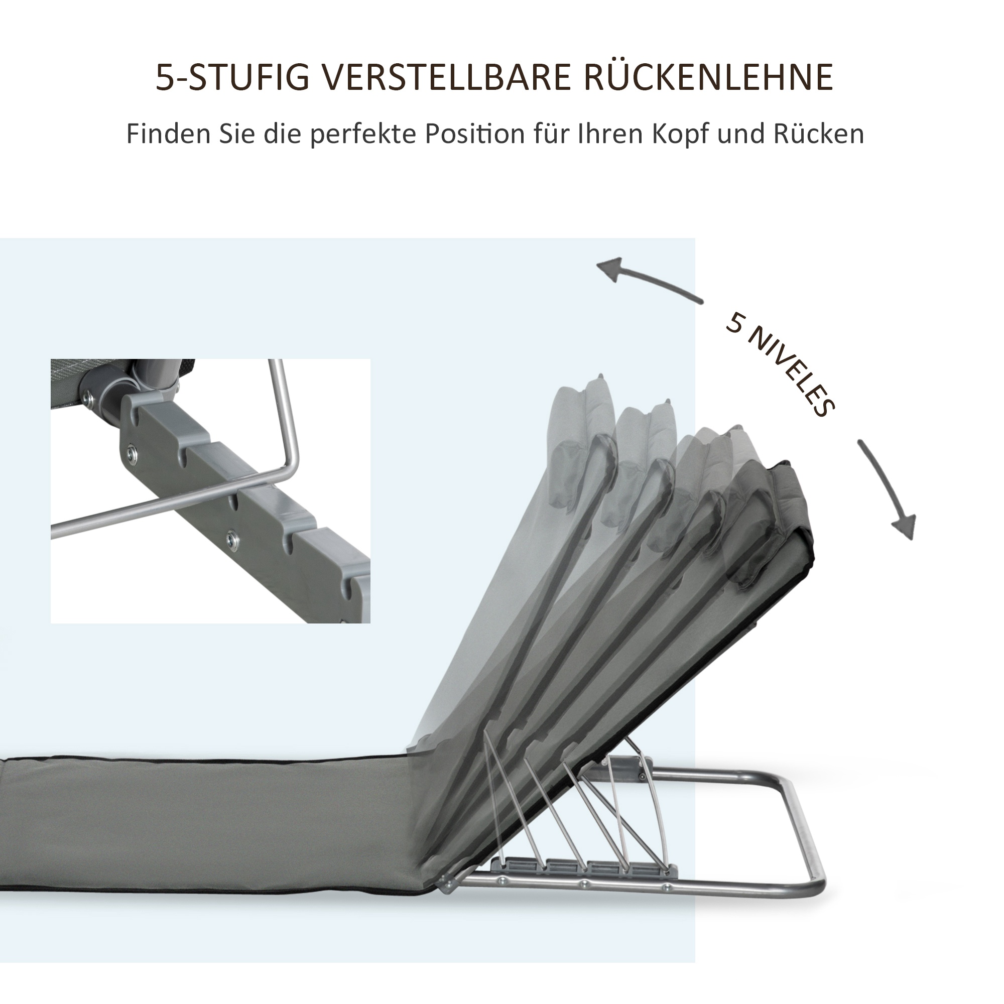 Paplūdimio gultai 124 x 53 x 35–45 cm 2 vnt. 3