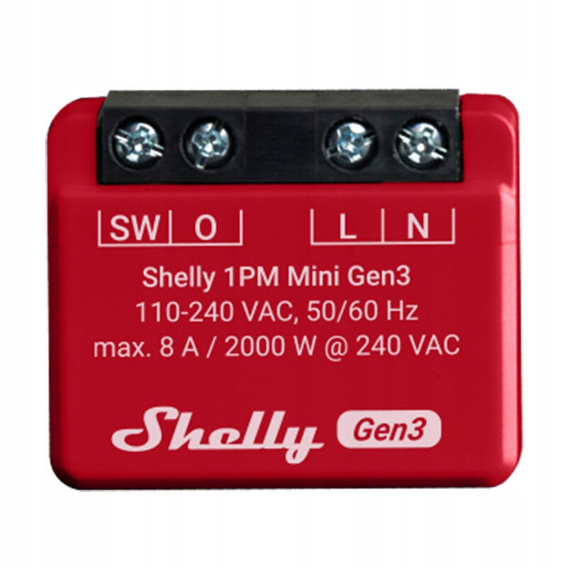 Išmanioji Wi-Fi Bluetooth relė Shelly 1PM Mini Gen3