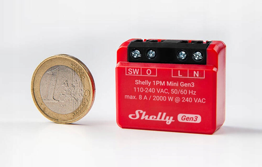 Išmanioji Wi-Fi Bluetooth relė Shelly 1PM Mini Gen3