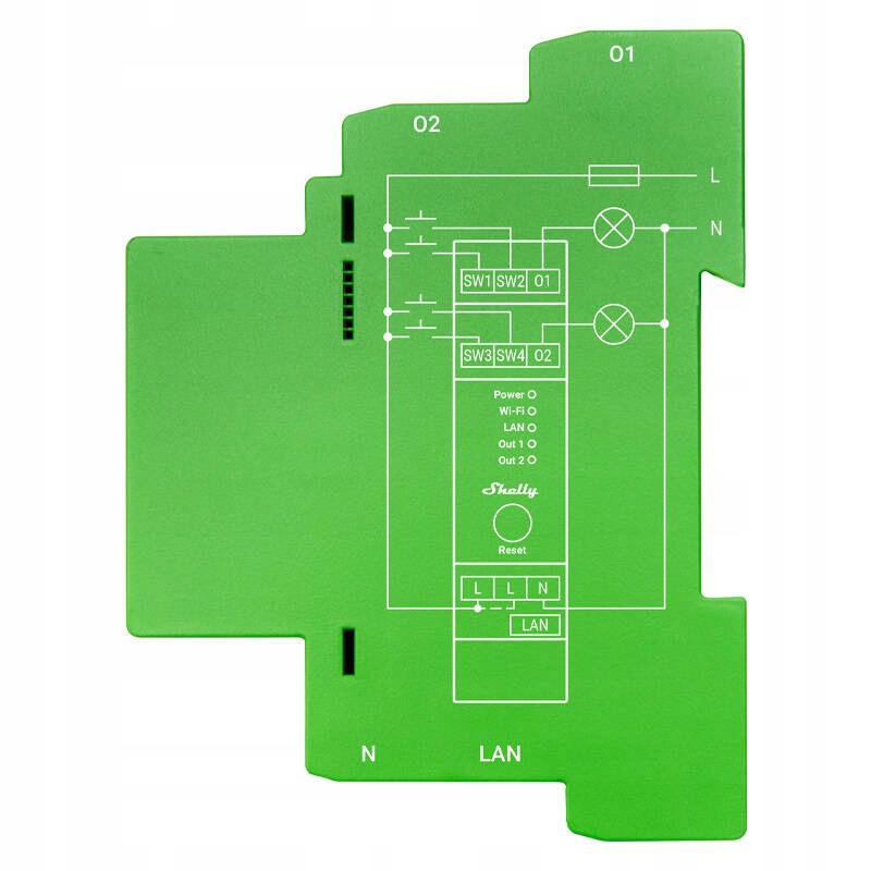2 kanalų pritemdymo modulis Shelly Pro Dimmer