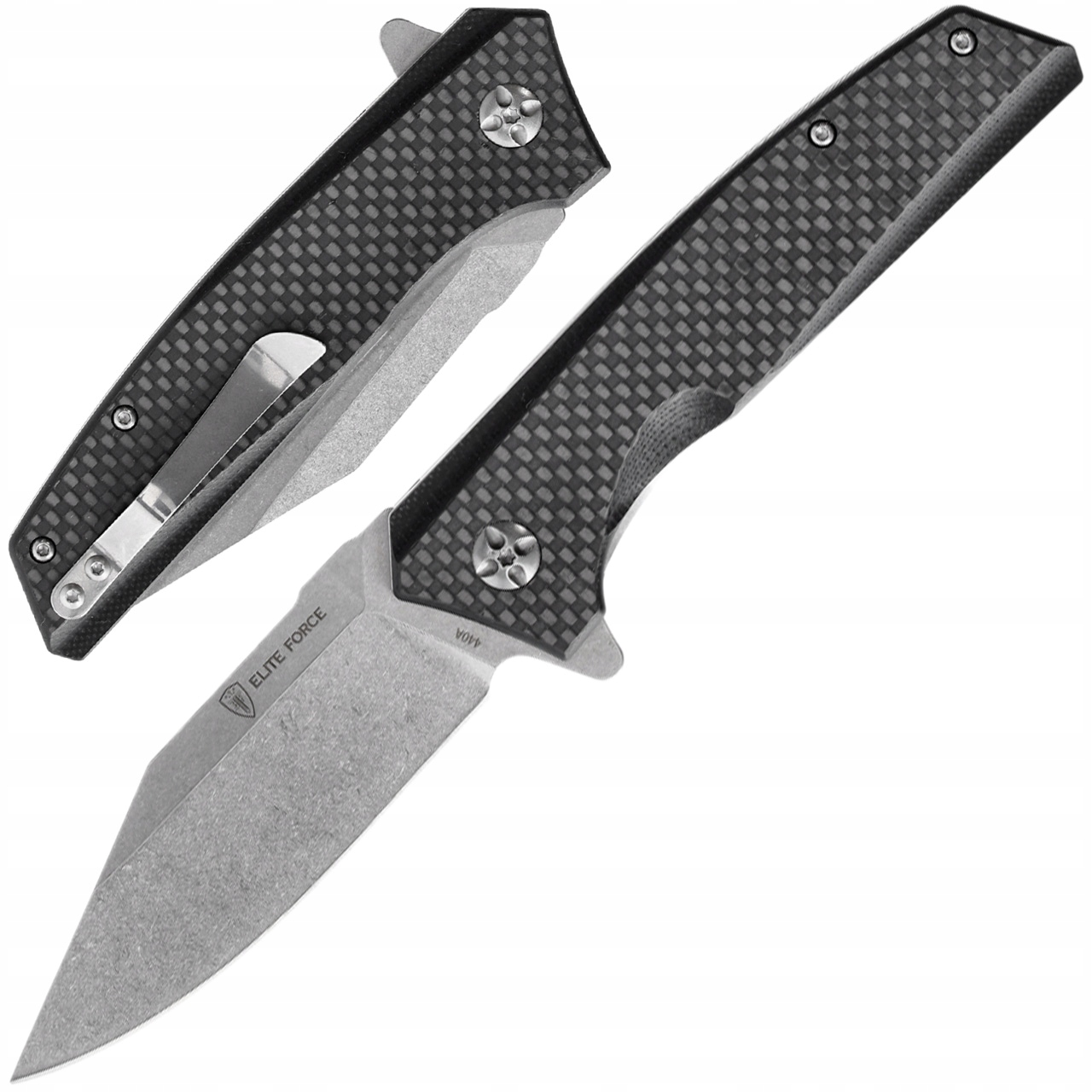 Elite Force Sulankstomas peilis dešiniarankiams ir kairiarankiams EF 173, ašmenys 8,8 cm, juodas