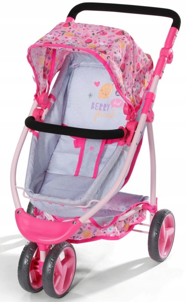 Baby born vežimėlis su baldakimu 36 ir 43 cm lėlėms, sulankstomas, 2 viename