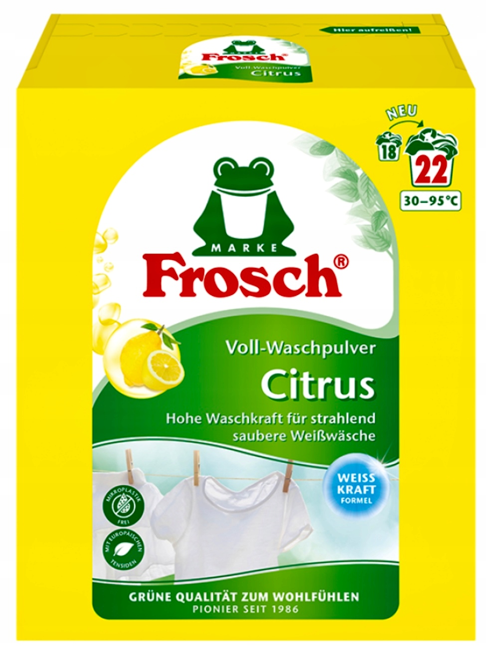 Frosch skalbimo milteliai baltiems drabužiams 1,45kg